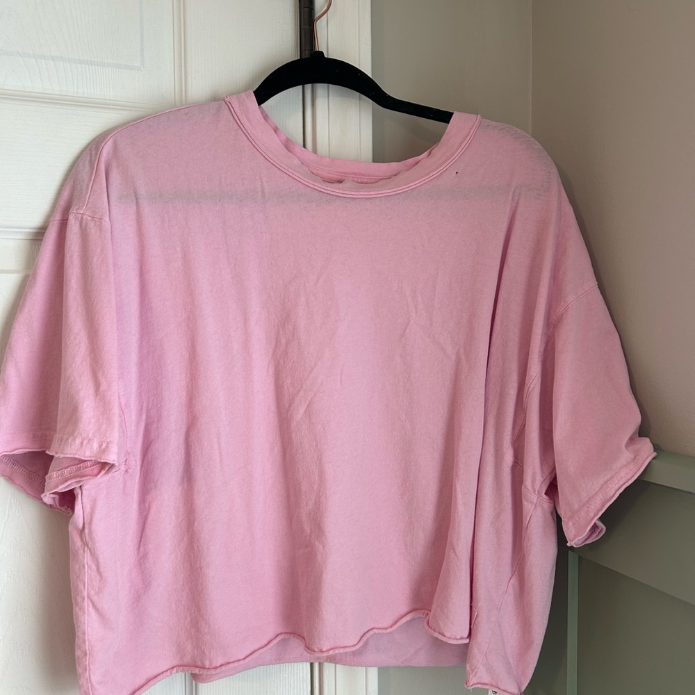 Casual Light Pink Short Sleeve Women's Tee